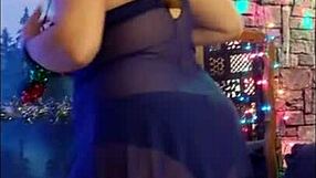 Steffi Blue’s raunchy dance in see through outfit wearing only panties and a bra