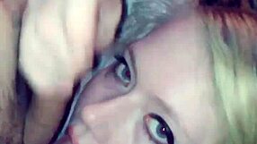 Lying back under the covers with lingerie on she gives an expert passionate climactic oral experience for the amateur with the large breasts