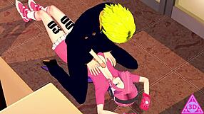 HD Hentai action of Sanji and Reiju from One Piece