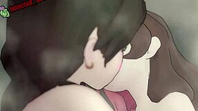 The steamy animated shower encounter between Cinder and Neo