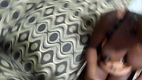 Seductive ebony slut takes deepthroat blowjob and takes facial load