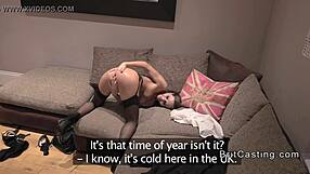 They get hardcore sex on the office sofa — European amateurs