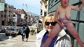 Artistic video of a mature woman pleasuring herself in a tourist destination, Marierocks