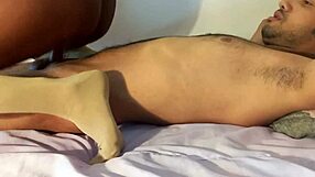 Homemade video of black ebony shemale gets her pussy pounded
