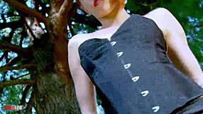 Stunning redhead pornstar Lyza vondee shows off her natural beauty in the great outdoors