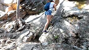 Milf takes off socks and chill outdoors