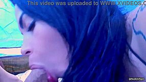 Stunning brunette pornstar having public sex on a sunny beach