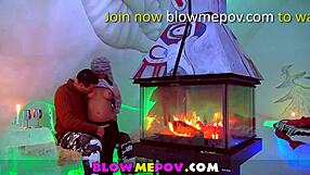 Snowy sucking: A chilly blowjob in the cold
