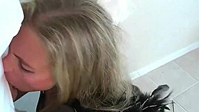 Excited amateur couple’s Halloween foreplay and blowjob and handjob with an ending in handjob with climax