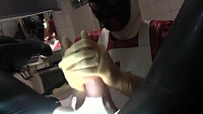 Agnes, the kinky nurse, in a rubber dress and gloves: A surgical patients, sexed wild hospital fetish
