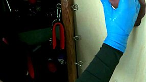 Tattooed amateur gloryhole and masturbation