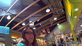 Stunning Czech nympho lured for mall sex by and POV