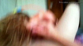 Hot session of sex with her friend followed by blonde wife giving a sloppy blowjob after
