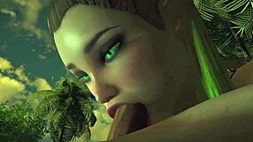 Sensual 3D cartoon blowjob in the garden