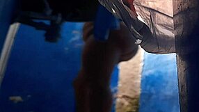 A stepmother, voluptuous and pleasurable, pleases herself in the shower