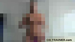 Cuckold fetish actionable putting a big salute where horny sub is to swallow cum