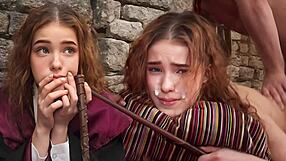 erecto magic! hermione’s first time struggles with a spell, no lube for this redhead cutie.