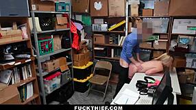 Blonde teen Alexa Raye trades a wild fuck for her freedom after shop trouble.