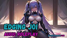 A submissive maid get pleasure through audio instructions of edging