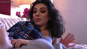 Teen couple starts scissoring and masturbation