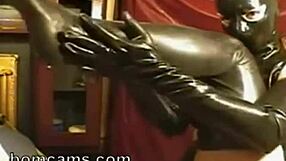 American webcam stripped in latex face maskskirts gets [naughty] on the cam