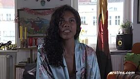Black amateur masturbation by balcone