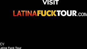 Brunette Latina couple in wild cowgirl and doggy style reality
