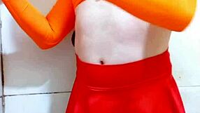 Crossdressing Carol — in seductive miniskirt and lingerie