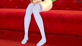 Animated feline engaging in Heavy oral and penetrative sex play cheering in Hentai game