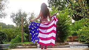 Inked beauty Daniela's Independence Day striptease: A tantalizing skin and passion display