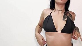 Alternatively looking Latina girl gets hired in porn audition, and rides giant white penis