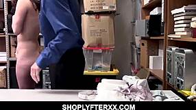 A young, abstemious, a brunette shoplifting the clothes to wear at a small bust is presented to own a phone and get into a sexual intercourse