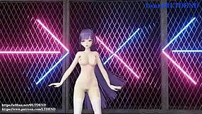 A Chinese dress dance of Raiden Mei in 2D animation