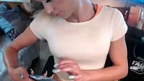 Real time a blonde trans woman pleasures herself