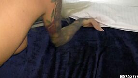 Albino girl takes on a long hard cock