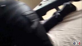French petite amateur woman performs a spit bab webcam sex and gives a blowjob before going to fuck her man in the dog style
