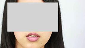 Asian lady’s tonguing in mouth mega sexual tease