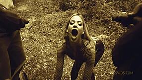In a wild, wet session, vintage vixen hitchhiker Ria Sunn treats multiple men