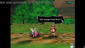 Hentai game: Bred in the air princess with blue hair and sexy tits