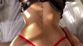 Big ass slut shares her juicy Latina butt with the guy during a casual home date