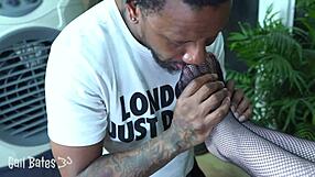 Watch me flex my friend performing oral and foot sex on my girlfriend before I get a blowjob
