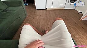 A man hires an escort of high class for a session of pleasure, his wife comes into the room and joins them