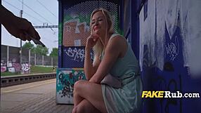 A girl withnterestinr tits and light hair colour askingfor some financial support