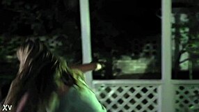 american poltergeist babe in a steamy outdoor shower