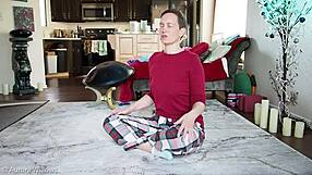 Slutty milf from Europe is teaching a friend yoga in this High Definition video