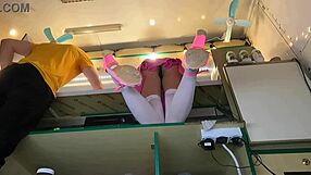 I went around hidden curves and showed off her sexy teen legs
