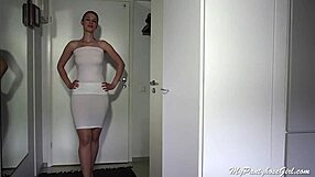 Braless Maria in pantyhose
