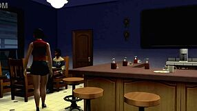 Sultry cut scenes of erotic animation in game Sims 4