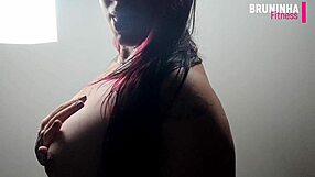 Brazilian cowgirl flaunts ample silicone breasts and round derriere