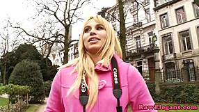 She takes a monster cock in her ass, European style